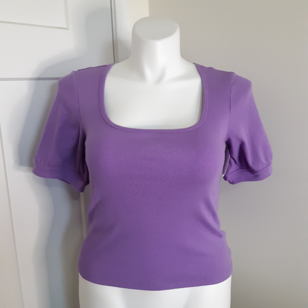 NWT BP Size Large Purple Short Sleeve Top Square